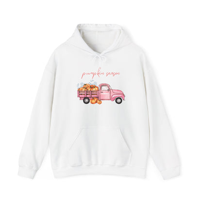 Pumpkin Season Hoodie with Vintage Truck Design | Fall Sweatshirt