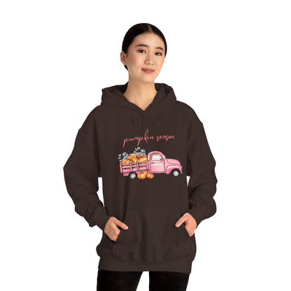Pumpkin Season Hoodie with Vintage Truck Design | Fall Sweatshirt