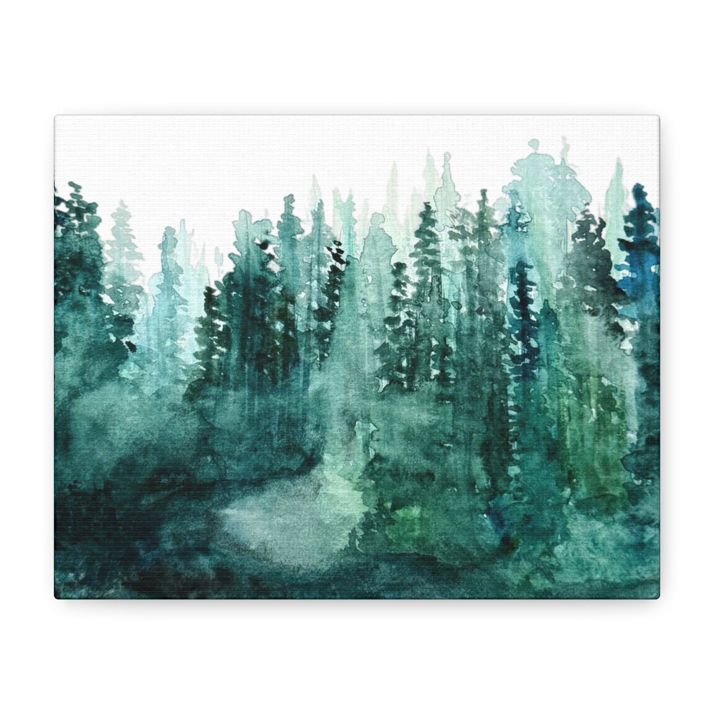 Watercolor Misty Forest Canvas Print