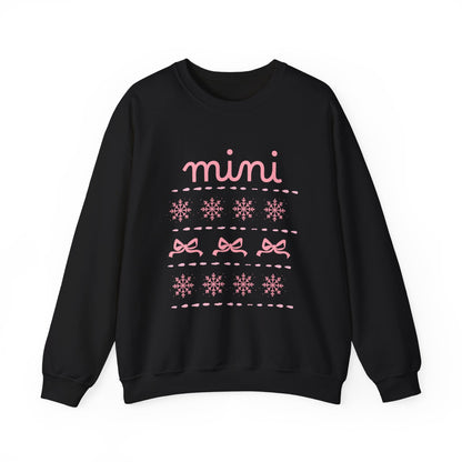 Mini Christmas Crewneck Sweatshirt Adult Sizes— Pink Holiday Mama Graphic