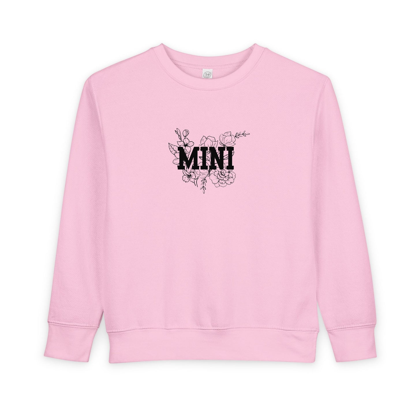 Mini Floral Toddler Sweatshirt — Cute 'MINI' Graphic Pullover for Kids
