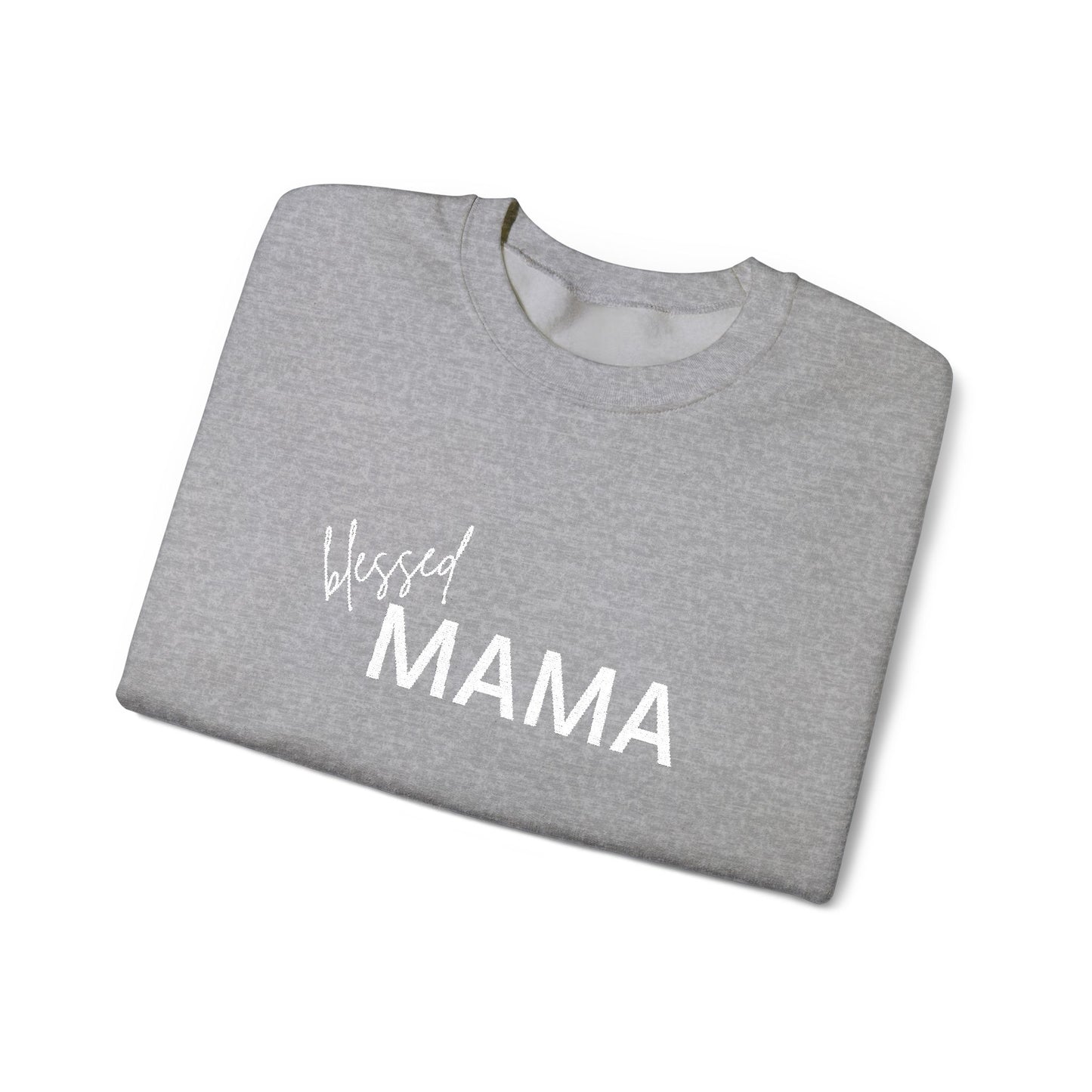 Embroidered Blessed Mama Crewneck Sweatshirt