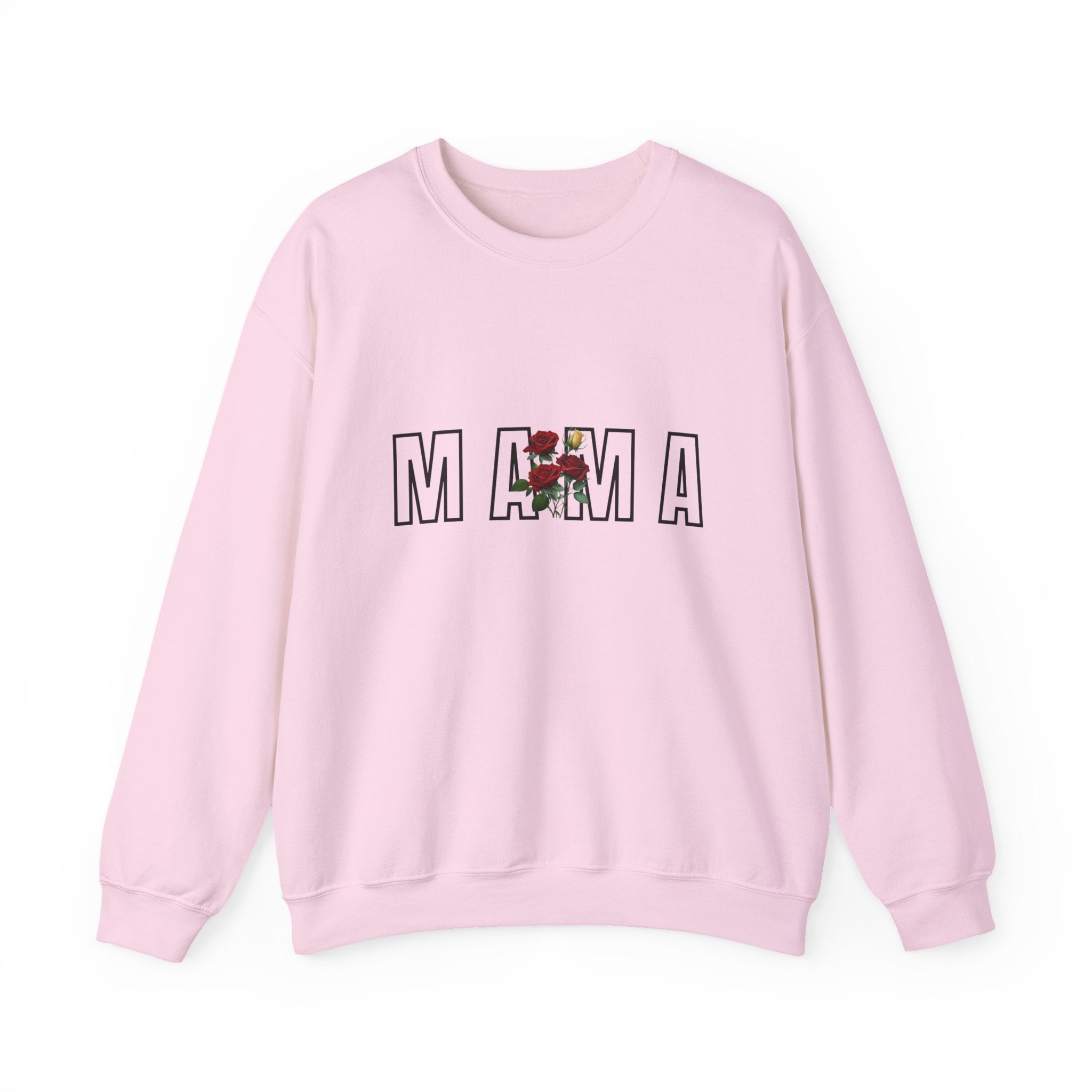 Carol Jean Mama Floral Crewneck Sweatshirt – 'MAMA' Rose Graphic Mother's Day Pullover