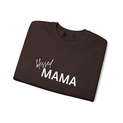 Embroidered Blessed Mama Crewneck Sweatshirt