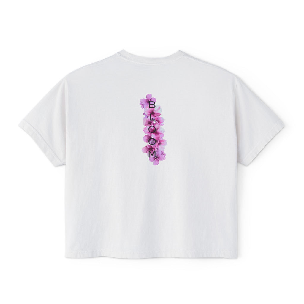 Mama Bloom Boxy Tee – Floral "Bloom" Graphic Crop Top