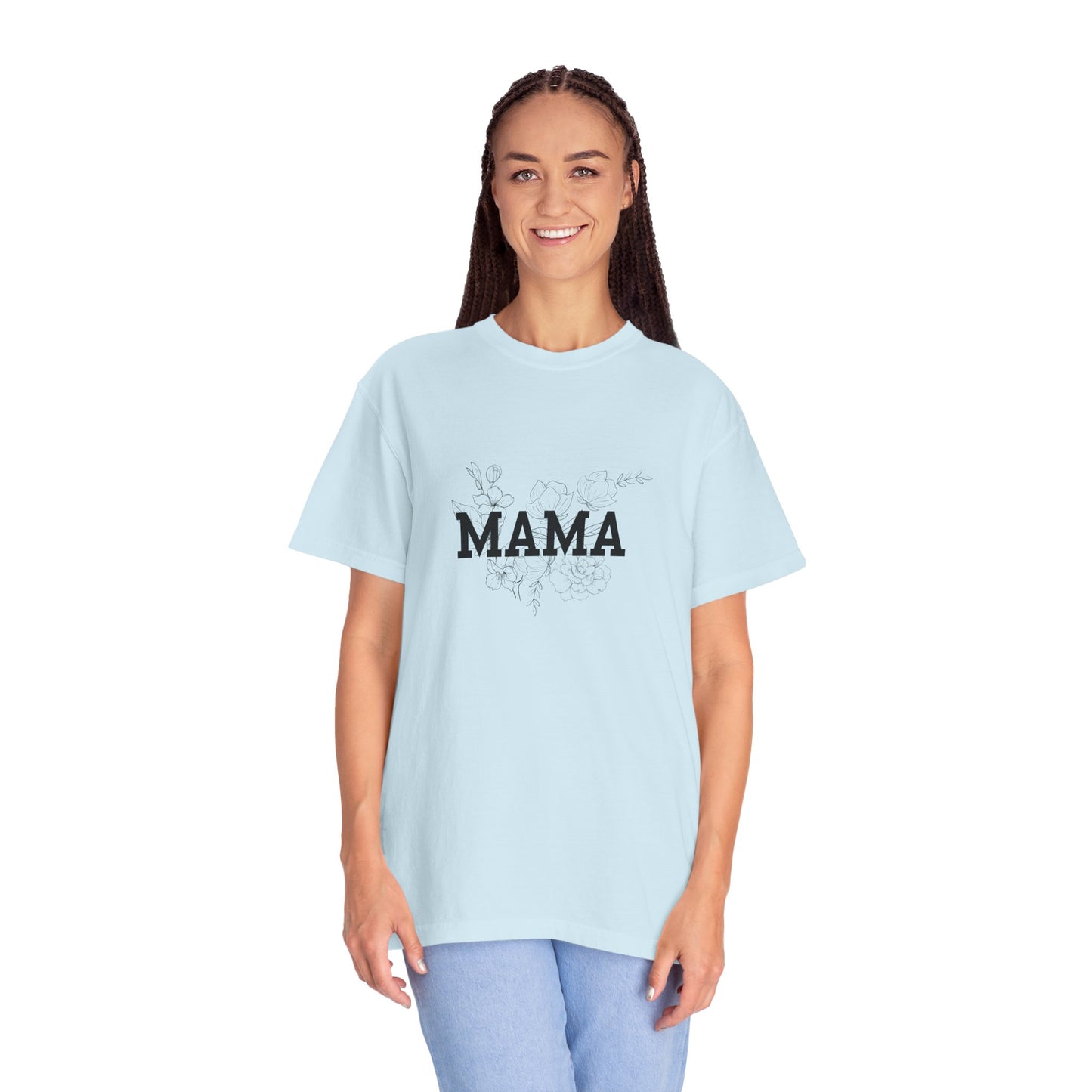 Mama Floral T‑Shirt — Distressed Script Mom Tee for Mother's Day