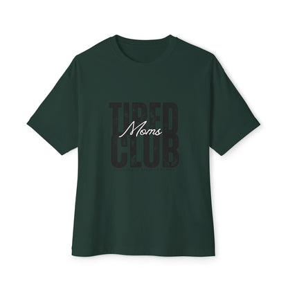 Tired Moms Club Graphic Tee — Vintage Distressed Oversized Boxy Shirt