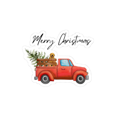 Christmas Truck and Golden Stickers | Holiday Decor