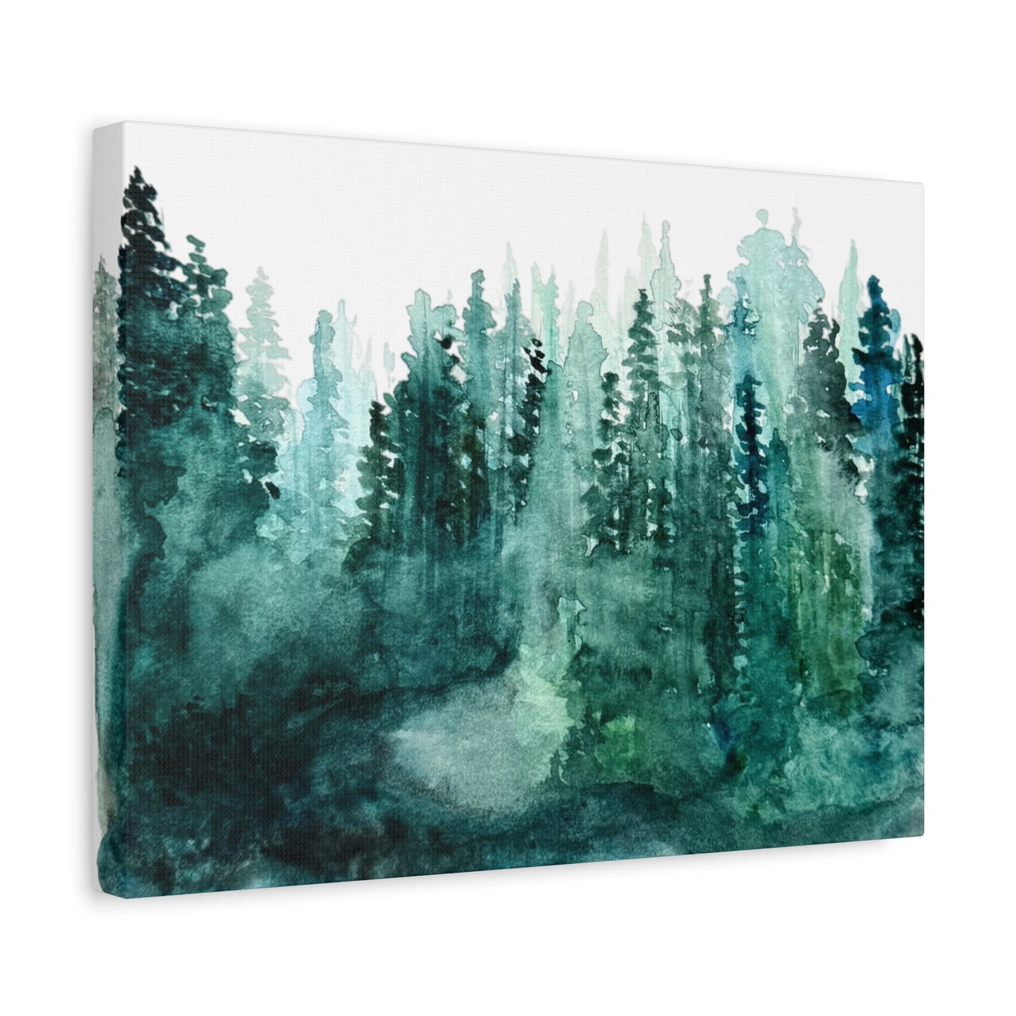 Watercolor Misty Forest Canvas Print