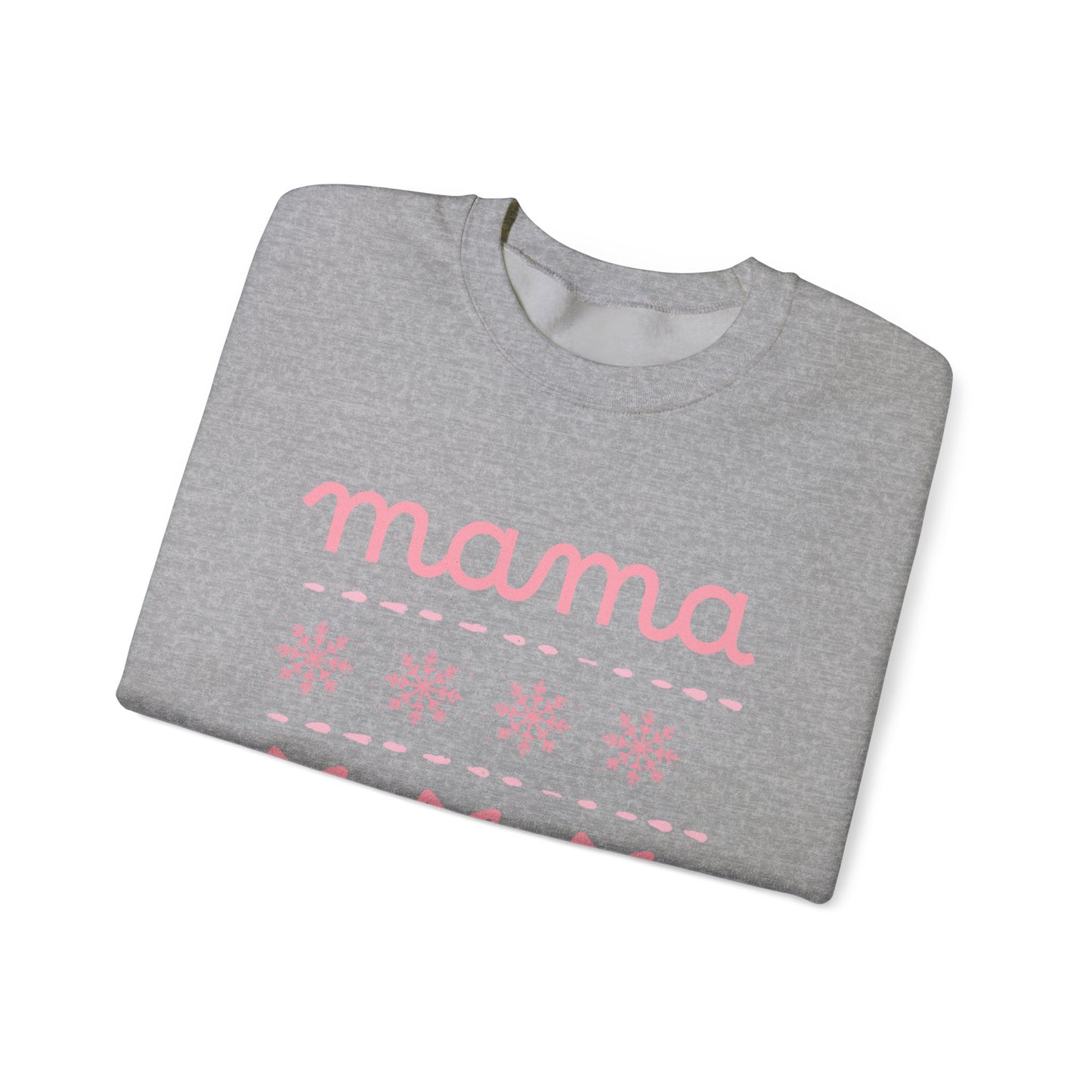 Mama Christmas Crewneck Sweatshirt — Pink Holiday Mama Graphic