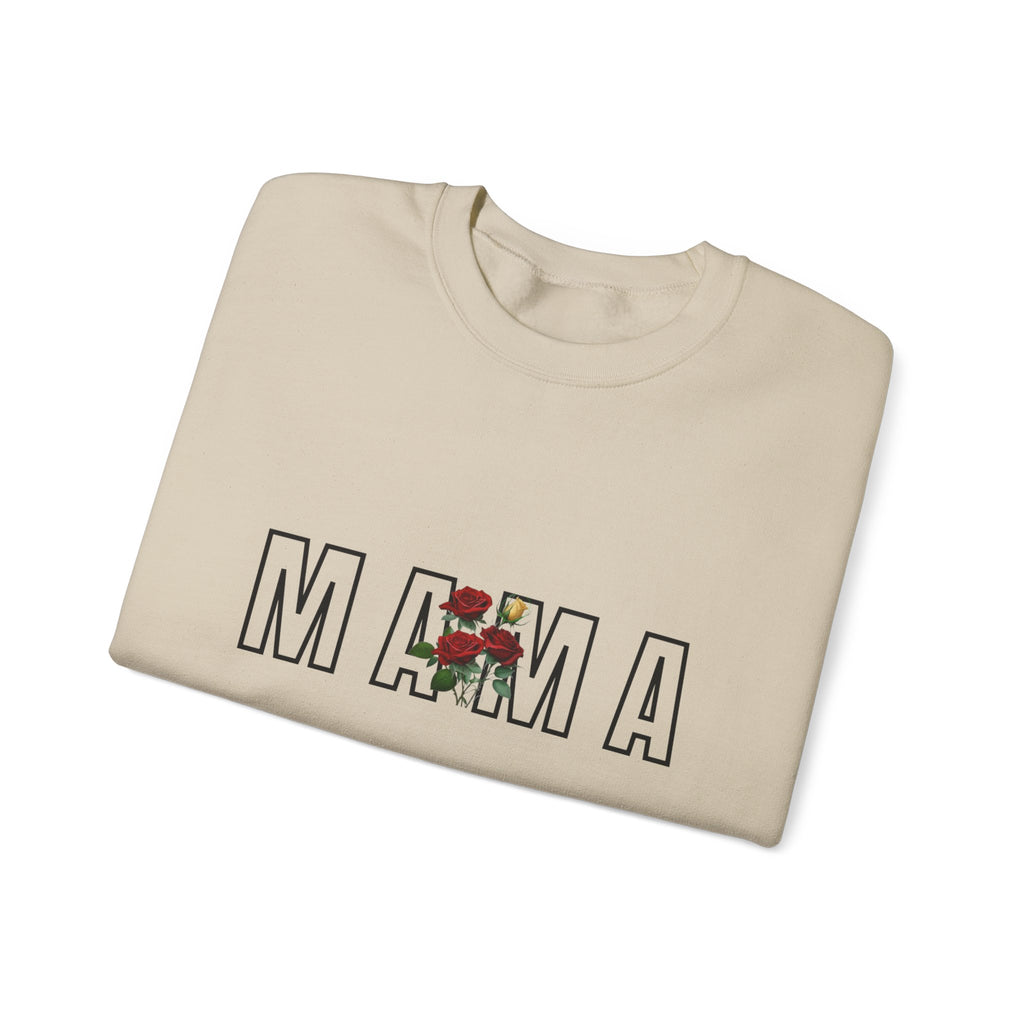 Carol Jean Mama Floral Crewneck Sweatshirt – 'MAMA' Rose Graphic Mother's Day Pullover