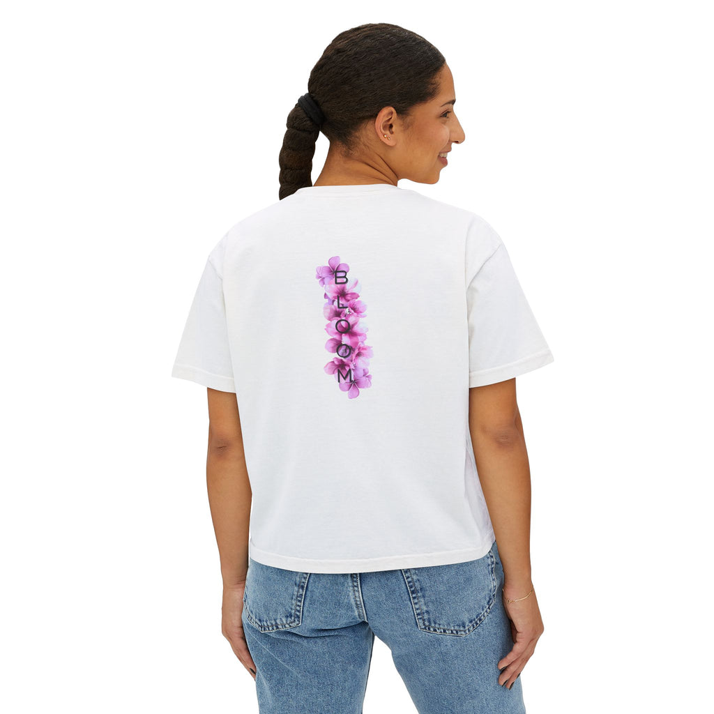 Mama Bloom Boxy Tee – Floral "Bloom" Graphic Crop Top
