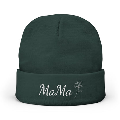 Mama Embroidered Knit Beanie