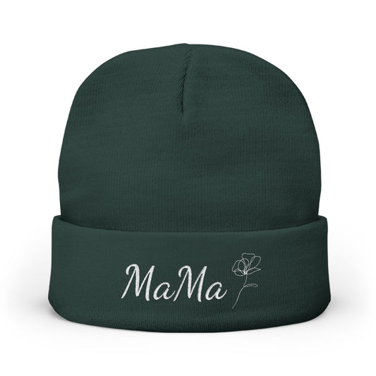 Mama Embroidered Knit Beanie