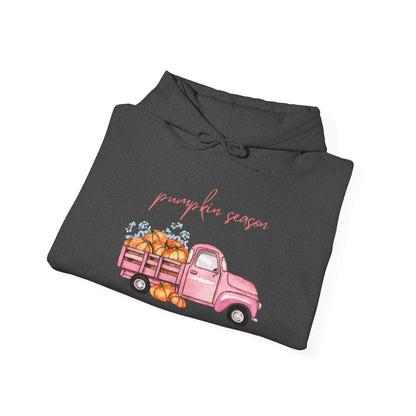 Pumpkin Season Hoodie with Vintage Truck Design | Fall Sweatshirt
