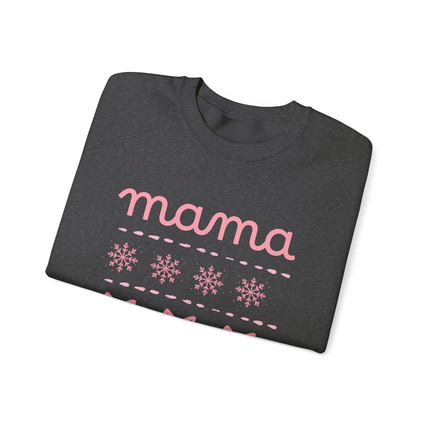 Mama Christmas Crewneck Sweatshirt — Pink Holiday Mama Graphic