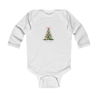 Christmas Tree Infant Bodysuit – Pink Cherry Bows Matching Onesie