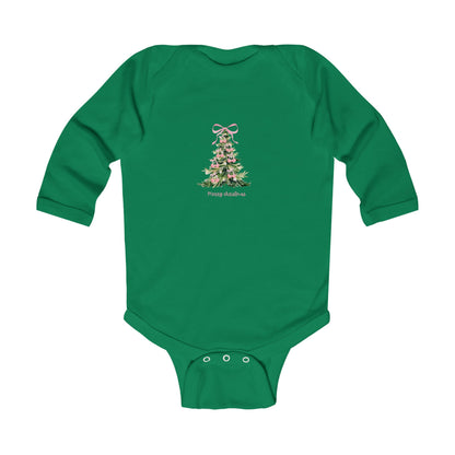 Christmas Tree Infant Bodysuit – Pink Cherry Bows Matching Onesie
