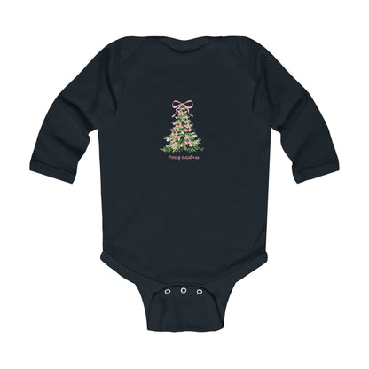 Christmas Tree Infant Bodysuit – Pink Cherry Bows Matching Onesie