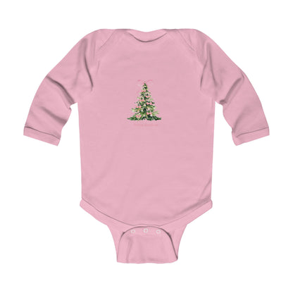 Christmas Tree Infant Bodysuit – Pink Cherry Bows Matching Onesie