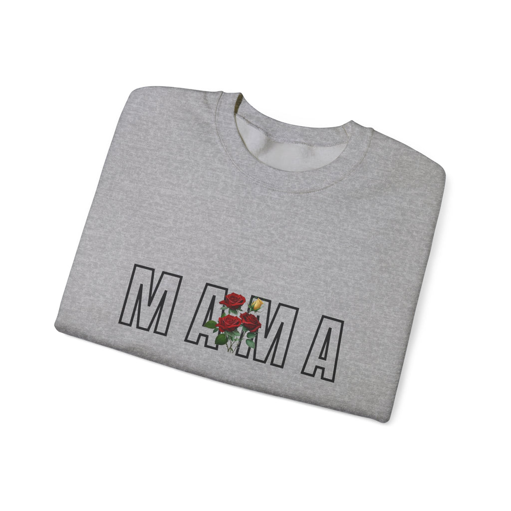 Carol Jean Mama Floral Crewneck Sweatshirt – 'MAMA' Rose Graphic Mother's Day Pullover