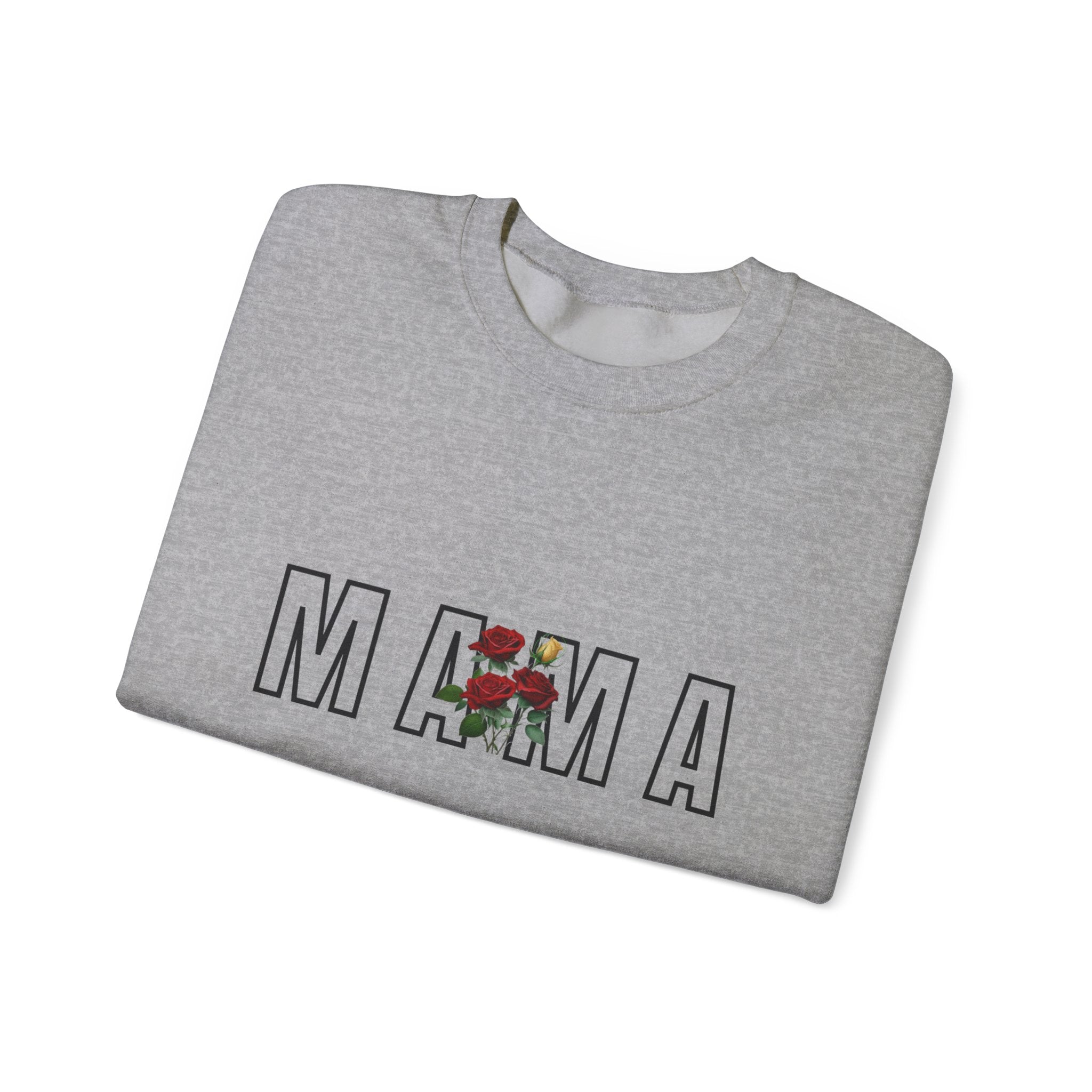 Carol Jean Mama Floral Crewneck Sweatshirt – 'MAMA' Rose Graphic Mother's Day Pullover