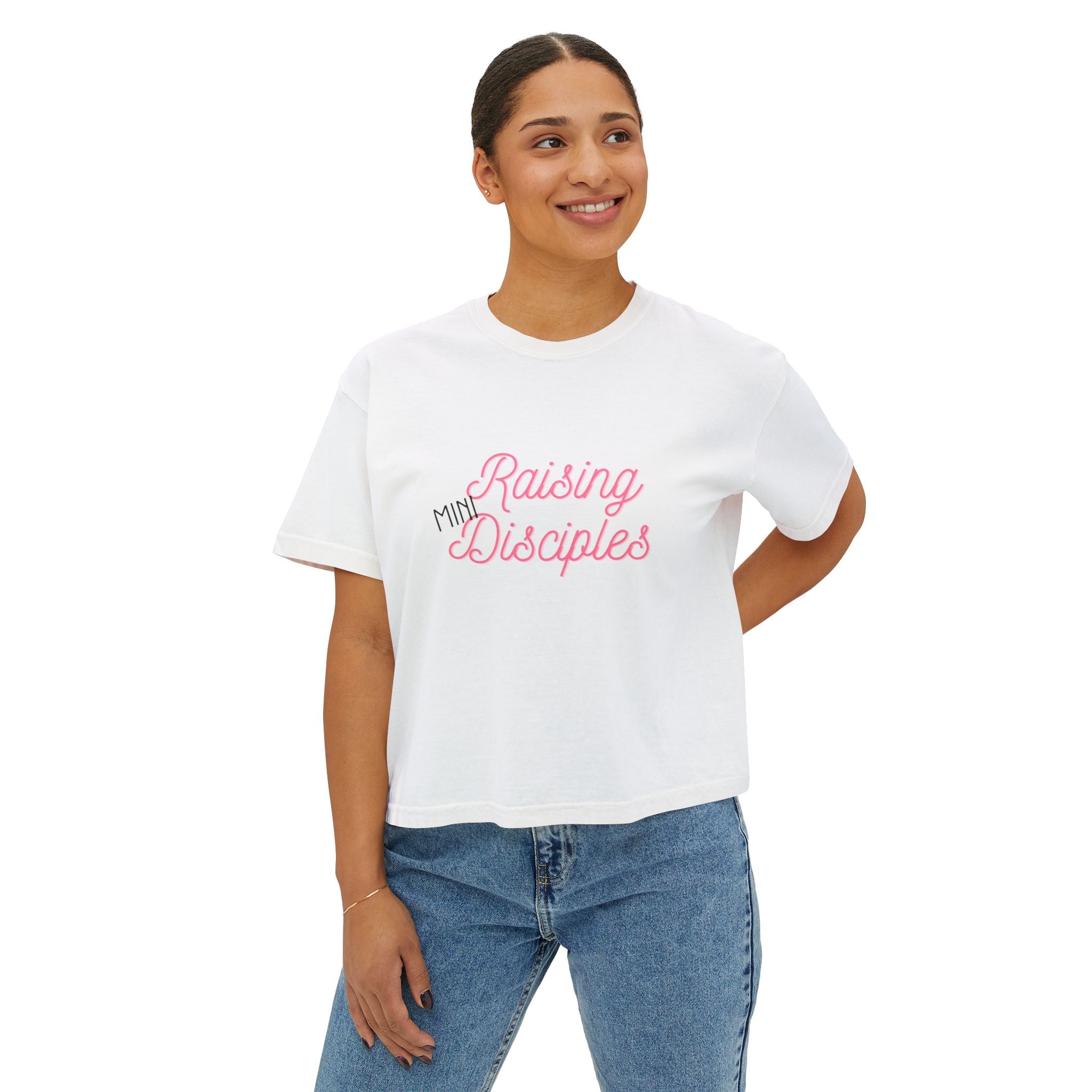 Raising Mini Disciples Women's Boxy Tee —Christian Mom Shirt