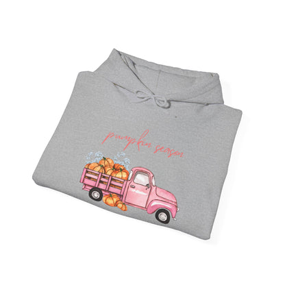 Pumpkin Season Hoodie with Vintage Truck Design | Fall Sweatshirt