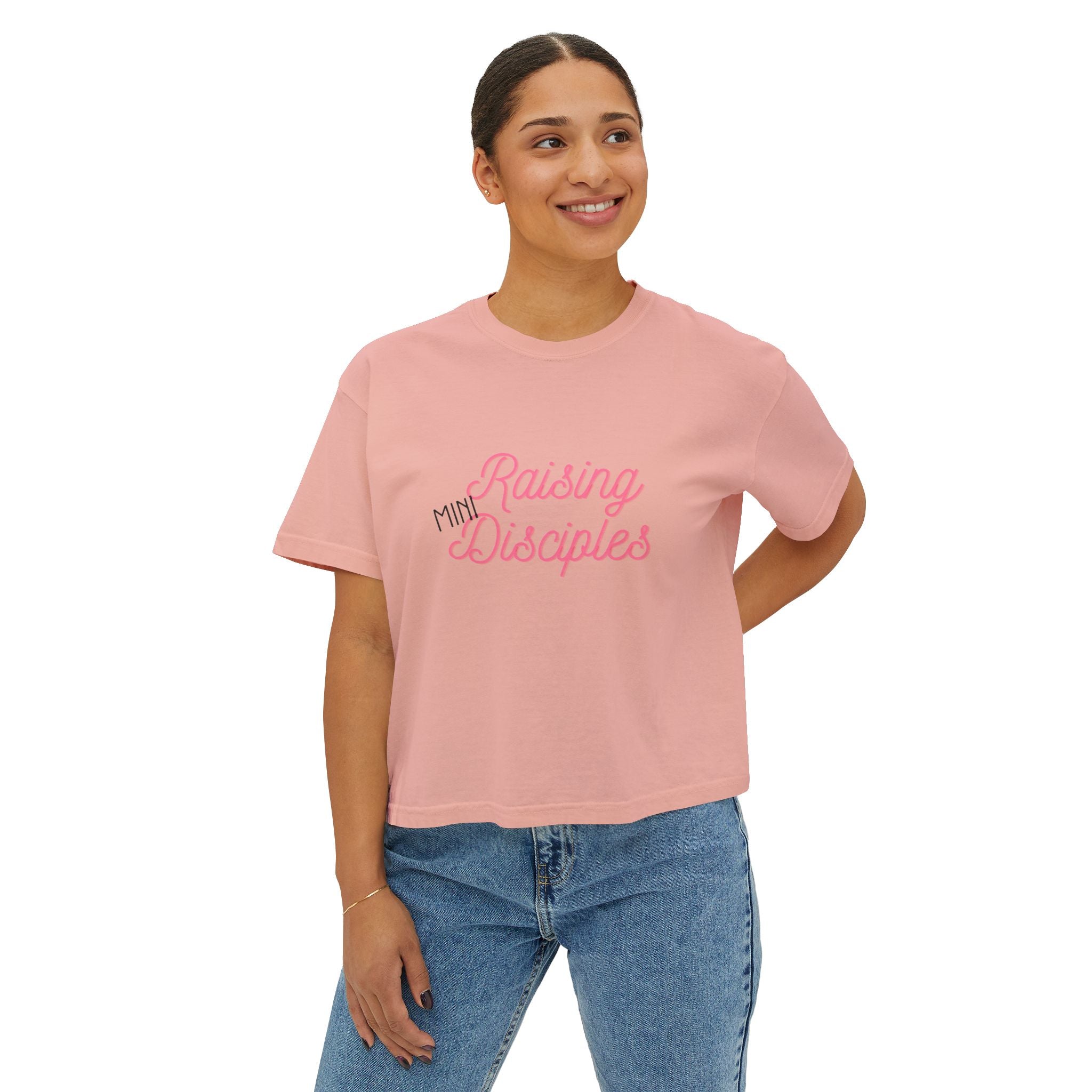 Raising Mini Disciples Women's Boxy Tee —Christian Mom Shirt