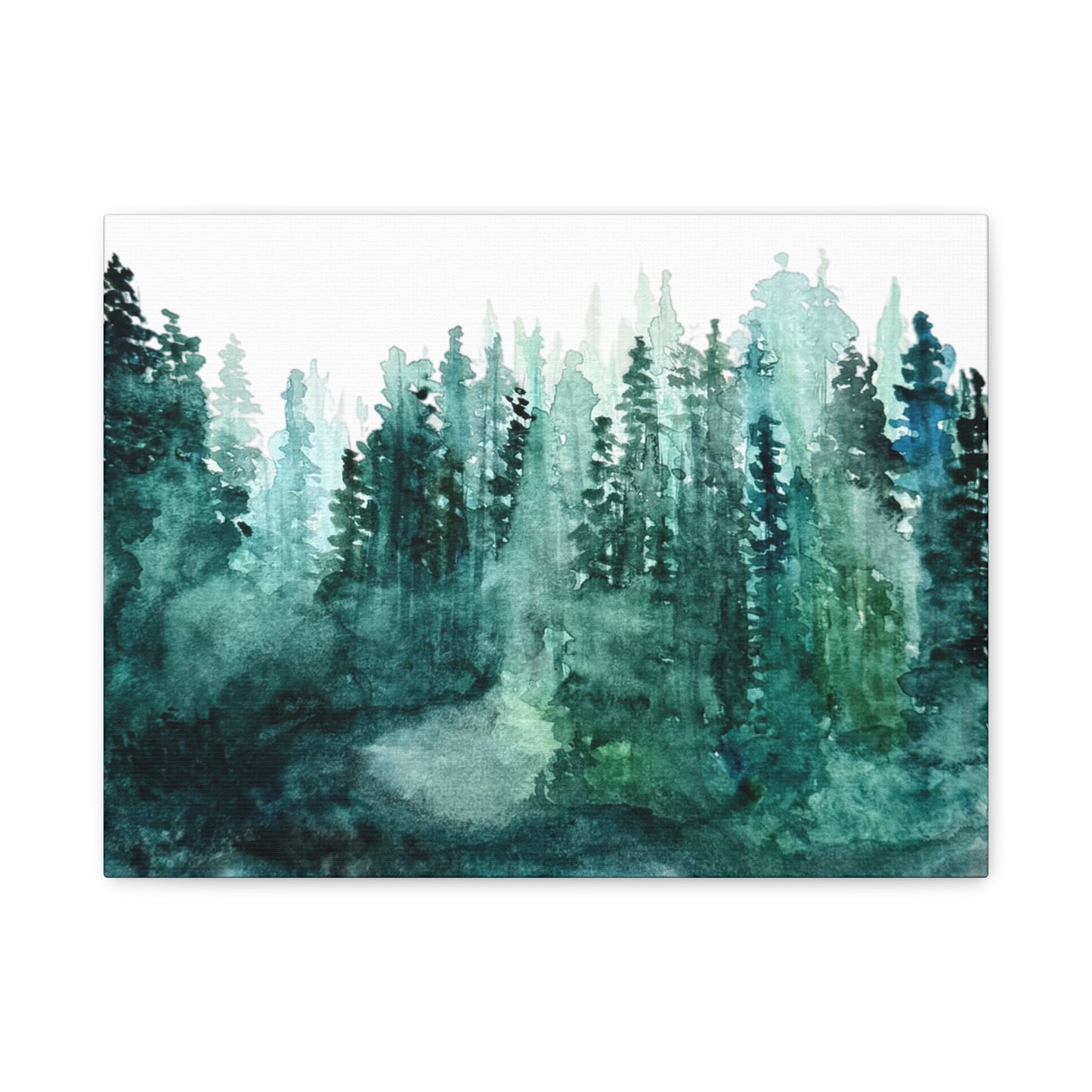 Watercolor Misty Forest Canvas Print