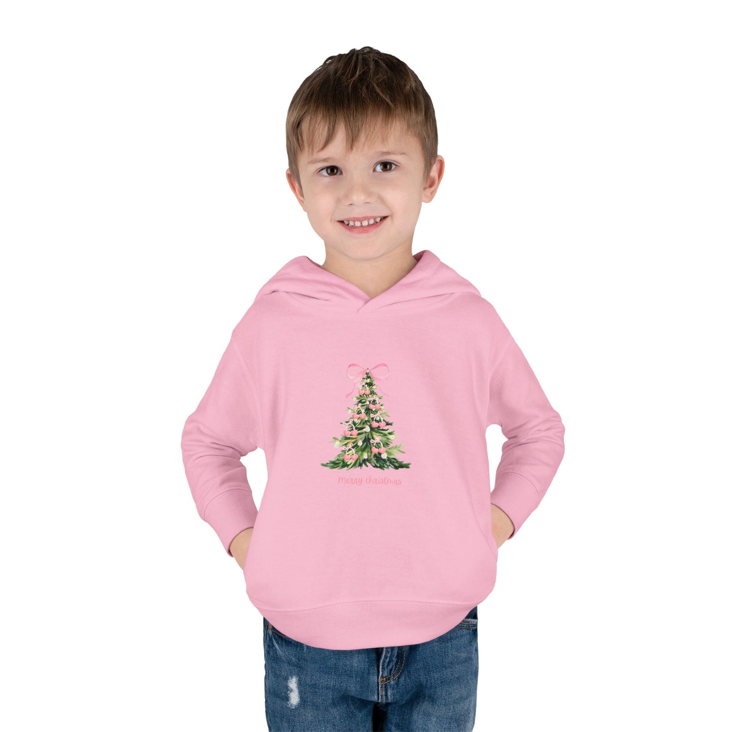 Christmas Tree Pink Cherries Toddler Hoodie