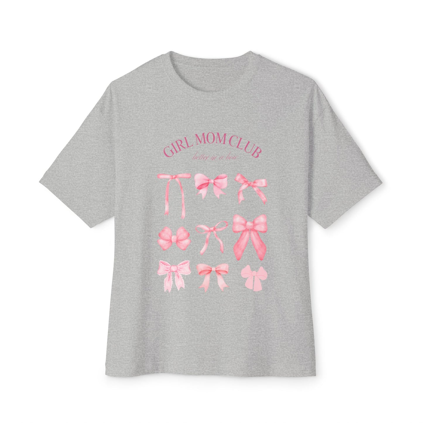 Girl Mom Club Graphic Unisex Oversized Tee, Girly Casual Wear, Cute Gift for Her, Spring/Summer Fashion, Relaxed Fit Top