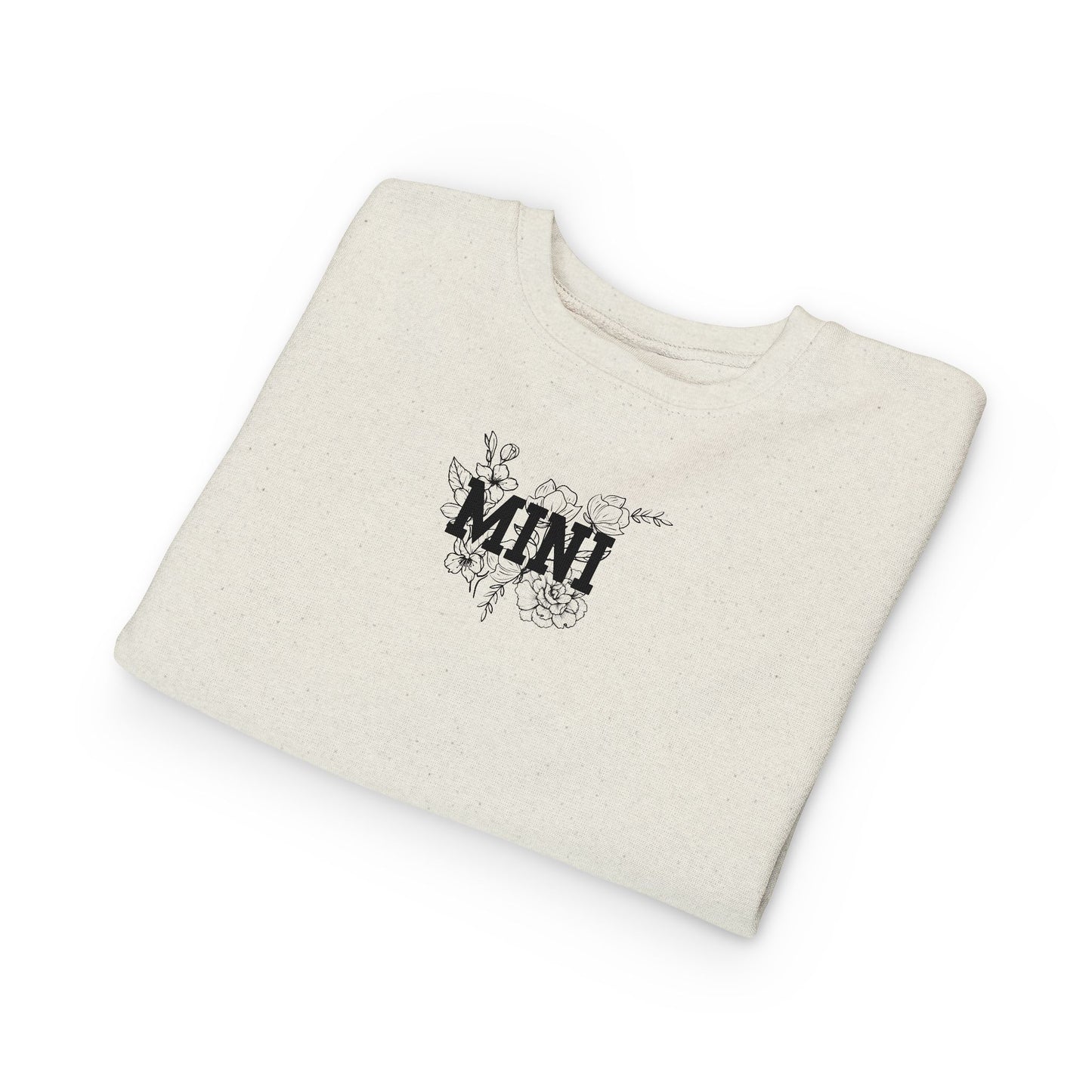 Mini Floral Toddler Sweatshirt — Cute 'MINI' Graphic Pullover for Kids