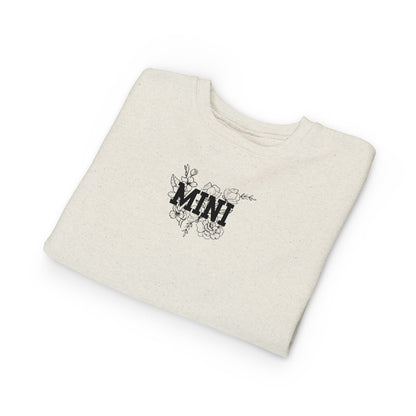 Mini Floral Toddler Sweatshirt — Cute 'MINI' Graphic Pullover for Kids