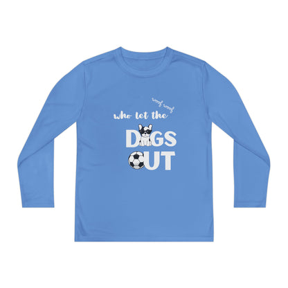 Youth Long Sleeve Dog-Themed Tee, Perfect for Young Animal Lovers, Cool Dog Playwear, Birthday Gift, Sports Events, Casual Outfits