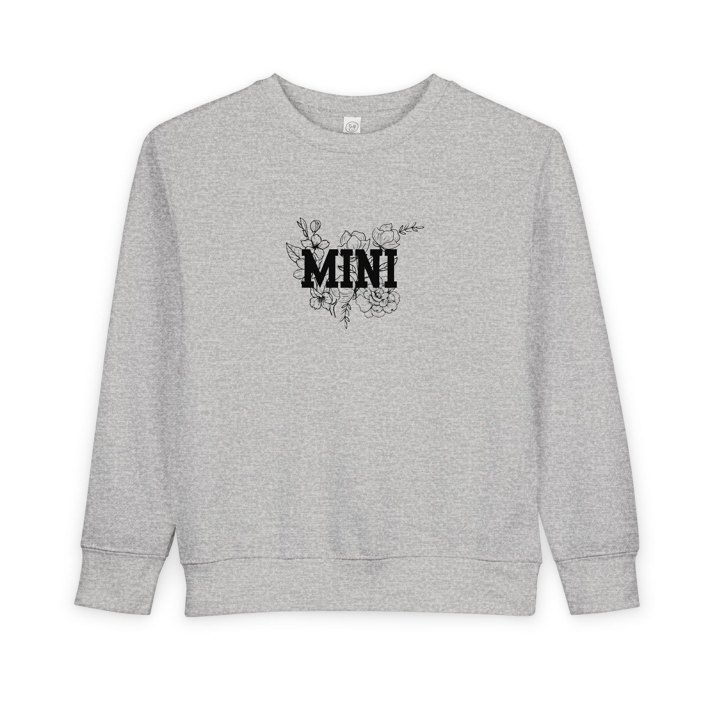 Mini Floral Toddler Sweatshirt — Cute 'MINI' Graphic Pullover for Kids