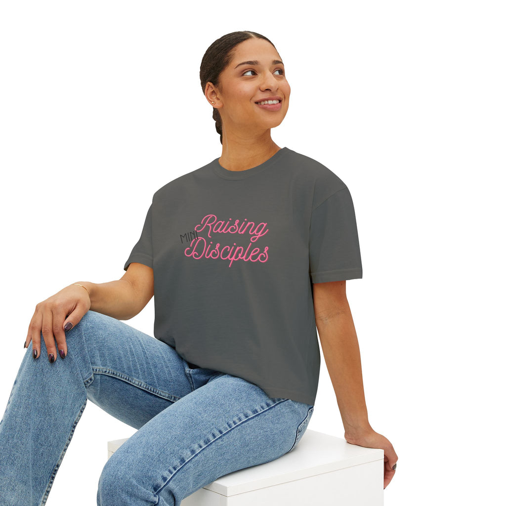Raising Mini Disciples Women's Boxy Tee —Christian Mom Shirt