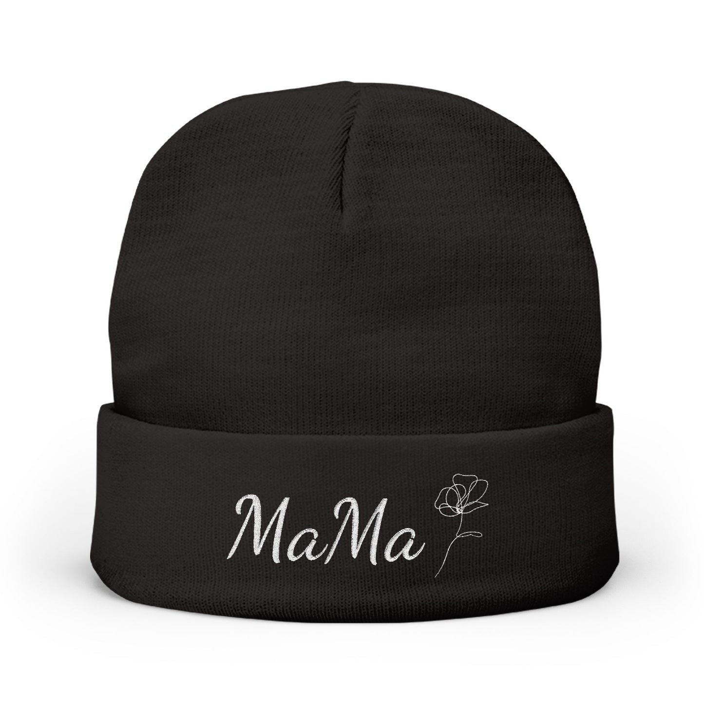 Mama Embroidered Knit Beanie