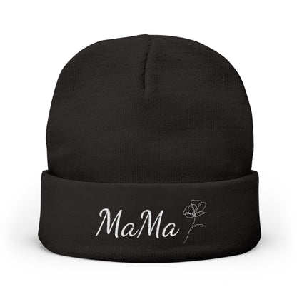 Mama Embroidered Knit Beanie