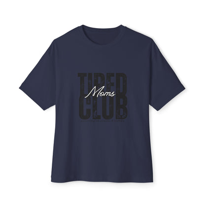 Tired Moms Club Graphic Tee — Vintage Distressed Oversized Boxy Shirt