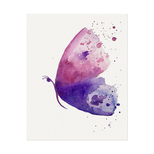 Watercolor Butterfly Poster — Textured Matte Art Print