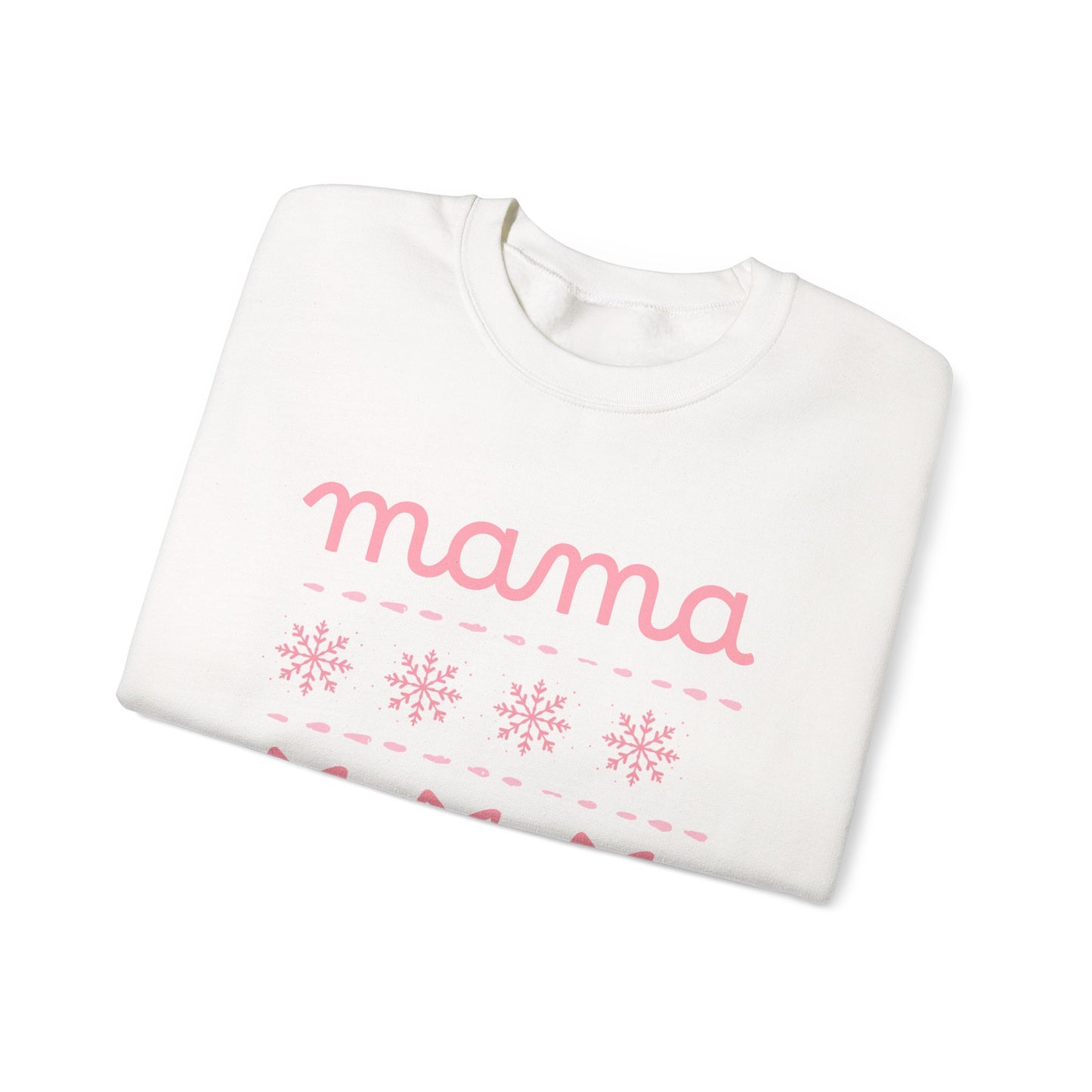 Mama Christmas Crewneck Sweatshirt — Pink Holiday Mama Graphic