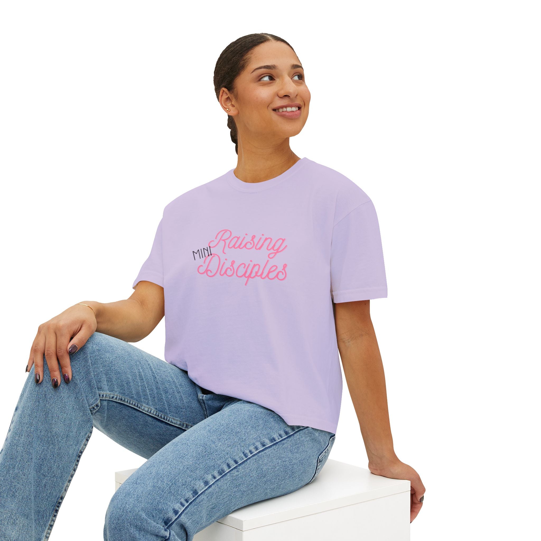 Raising Mini Disciples Women's Boxy Tee —Christian Mom Shirt