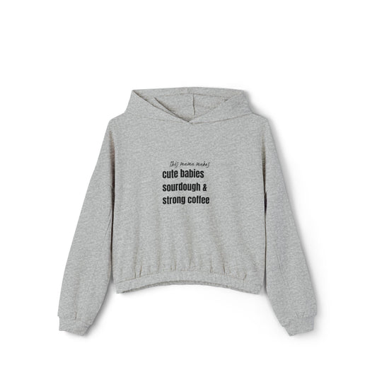 Cute Babies and Coffee Women's Cinched Bottom Hoodie, Cozy Sweatshirt for Moms, Casual Lounging, Perfect Gift for Mother's Day, [...]