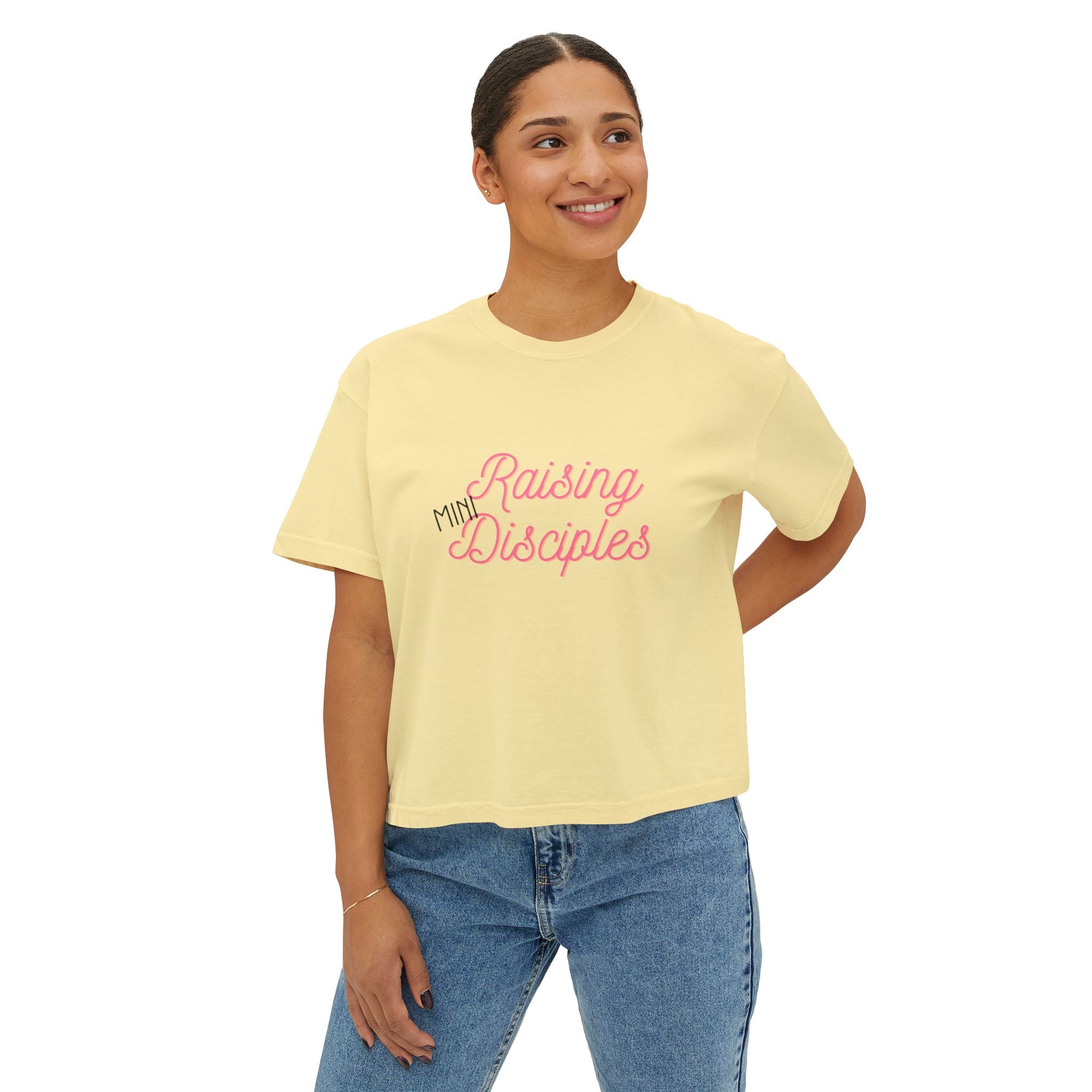 Raising Mini Disciples Women's Boxy Tee —Christian Mom Shirt
