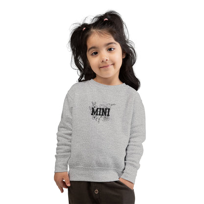 Mini Floral Toddler Sweatshirt — Cute 'MINI' Graphic Pullover for Kids