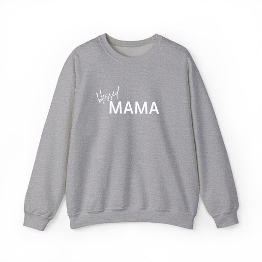 Embroidered Blessed Mama Crewneck Sweatshirt