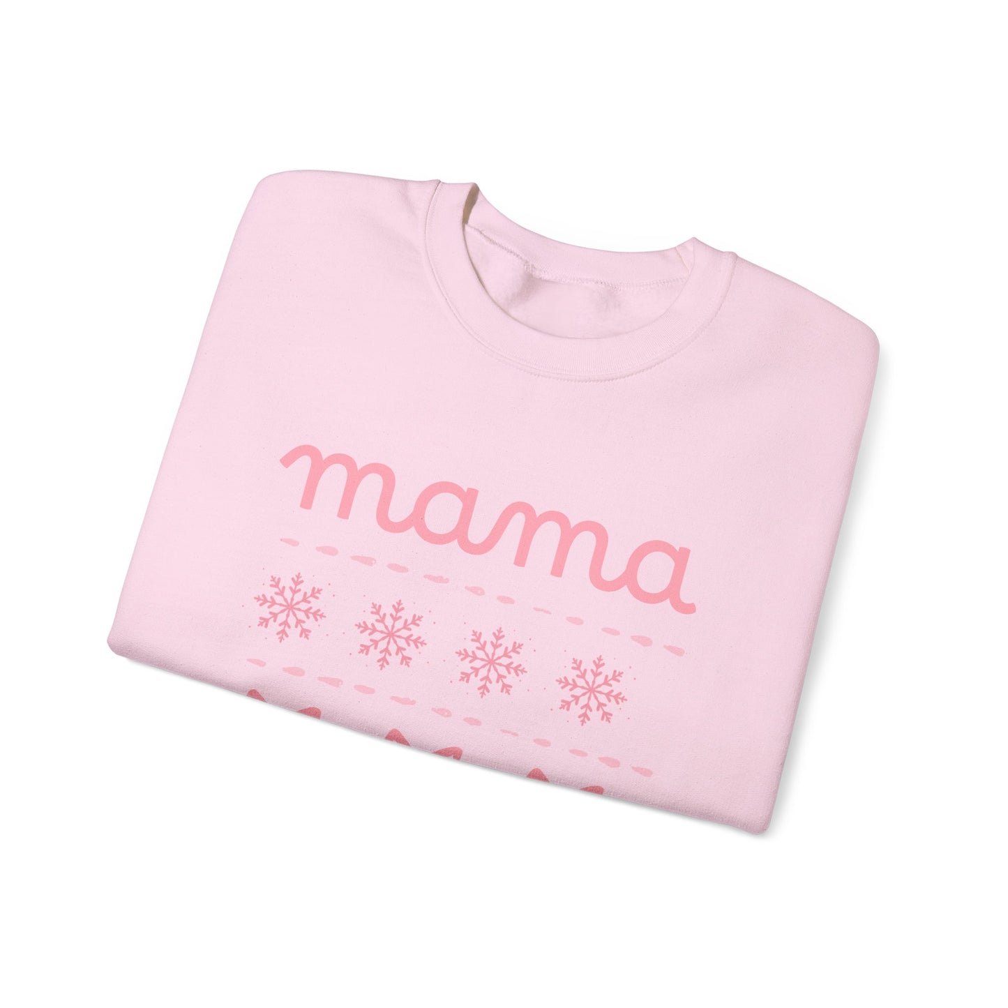 Mama Christmas Crewneck Sweatshirt — Pink Holiday Mama Graphic