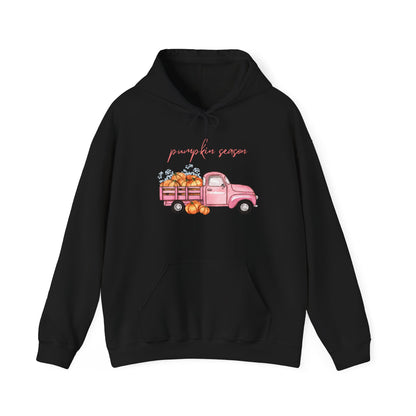 Pumpkin Season Hoodie with Vintage Truck Design | Fall Sweatshirt