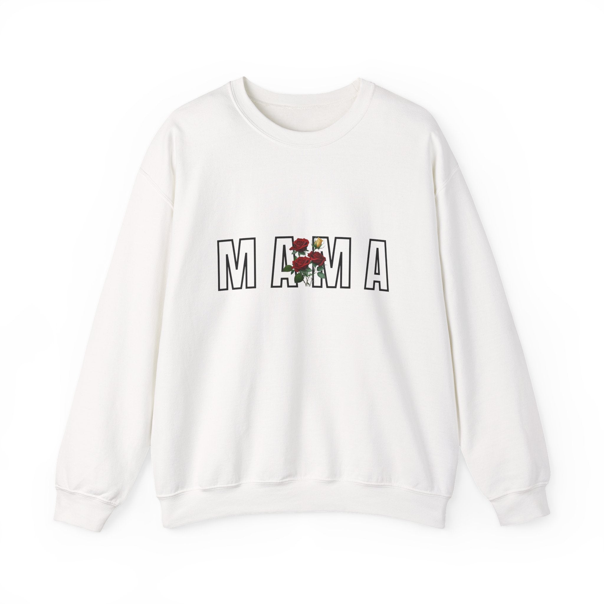 Carol Jean Mama Floral Crewneck Sweatshirt – 'MAMA' Rose Graphic Mother's Day Pullover